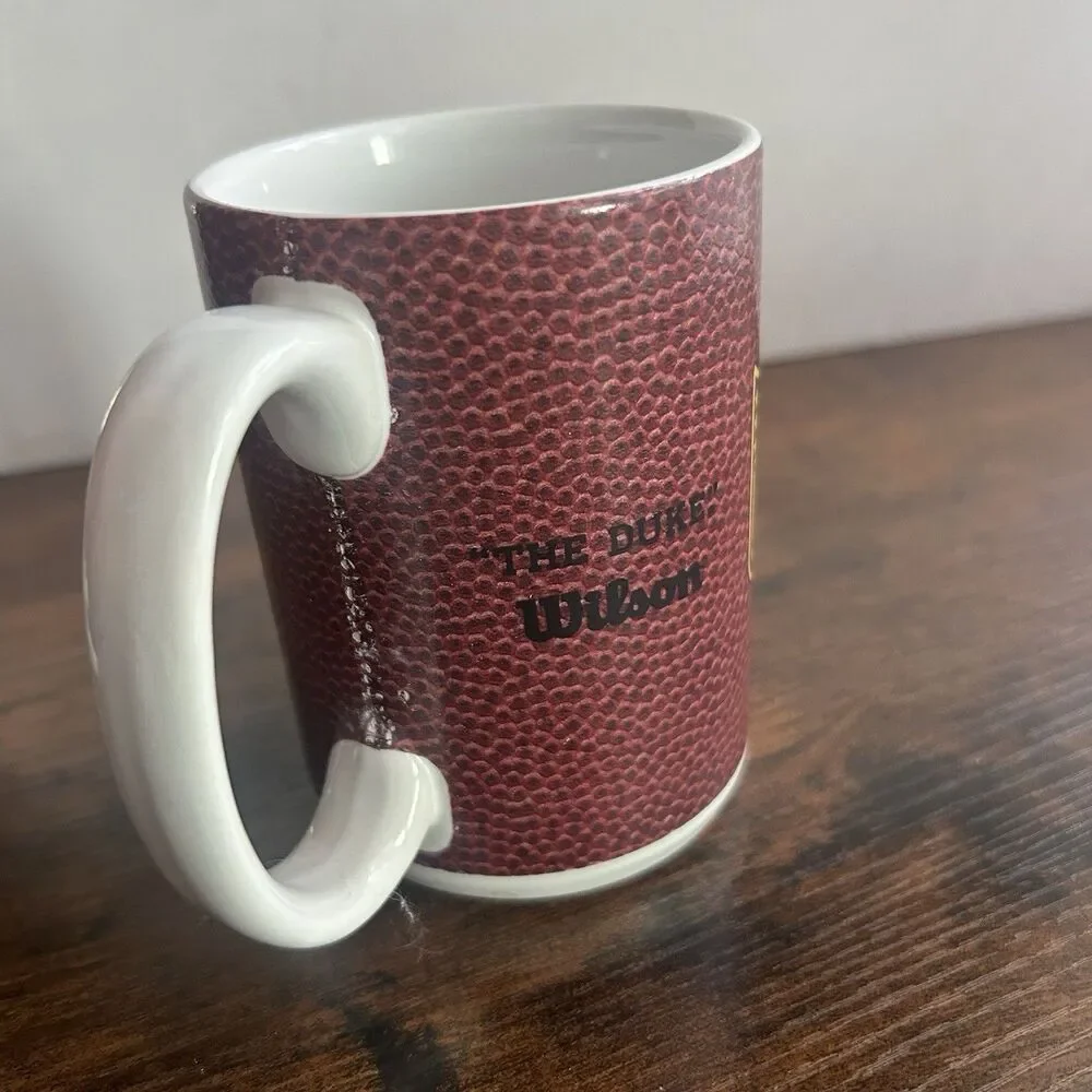 NFL The Duke Wilson Football Coffee Mug Cup Faux Leather Texture Laces